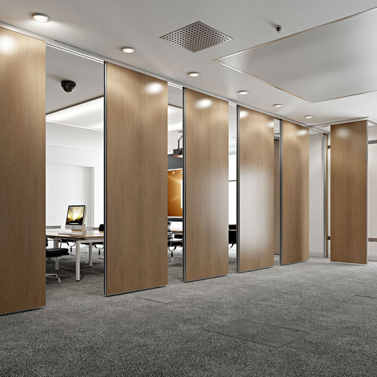 Divisória articulada Prestige em ambiente corporativo